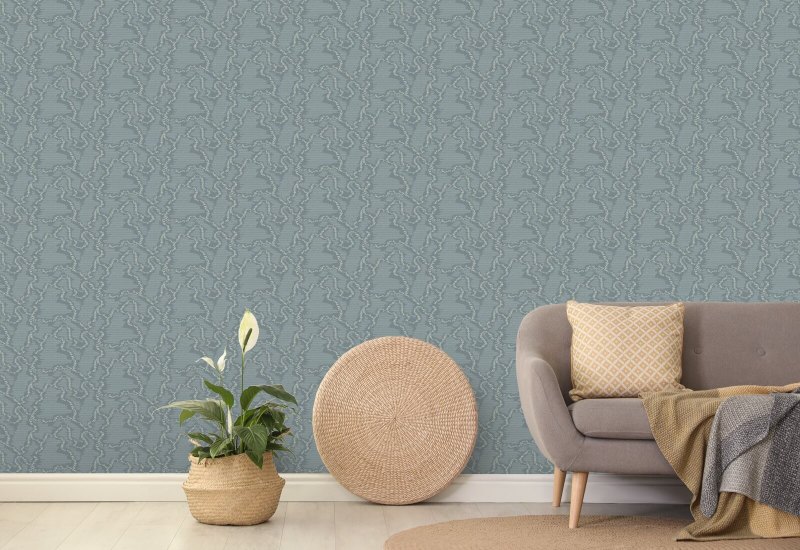 Elektrische rimpeling Blue Haze behang