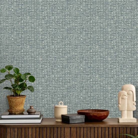 Atomic Weave Papier peint gris bleu