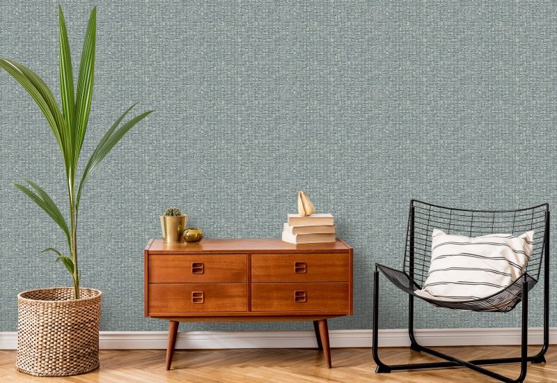 Atomic Weave Papier peint gris bleu