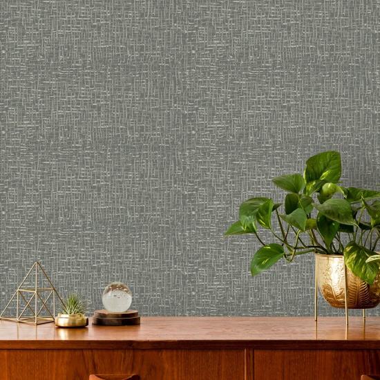 Atomic Weave Bleached Charcoal Wallpaper