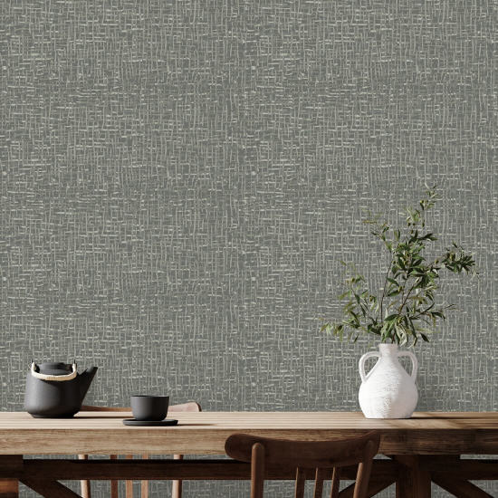 Atomic Weave Bleached Charcoal Wallpaper