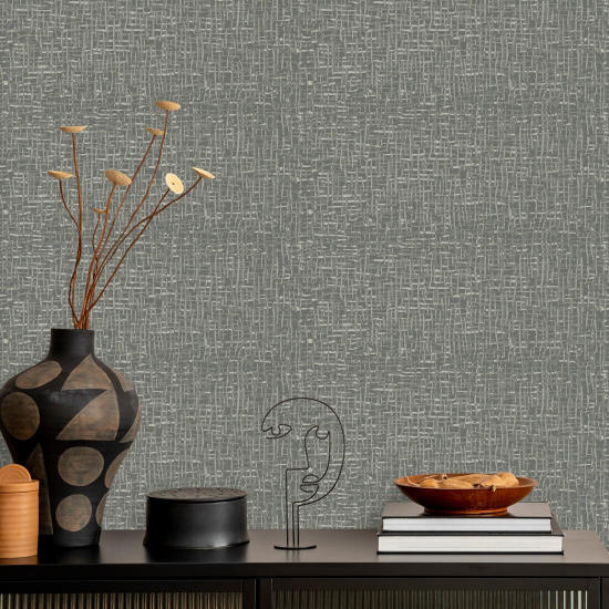 Atomic Weave Bleached Charcoal Wallpaper