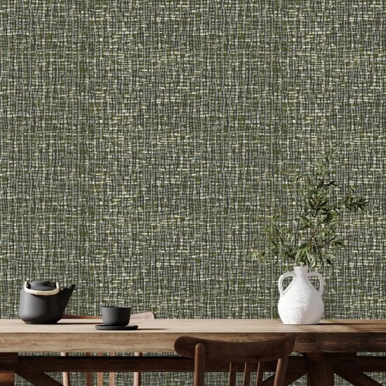 Atomic Weave Olive Slate Wallpaper