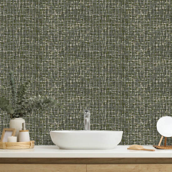 Atomic Weave Olive Slate Wallpaper