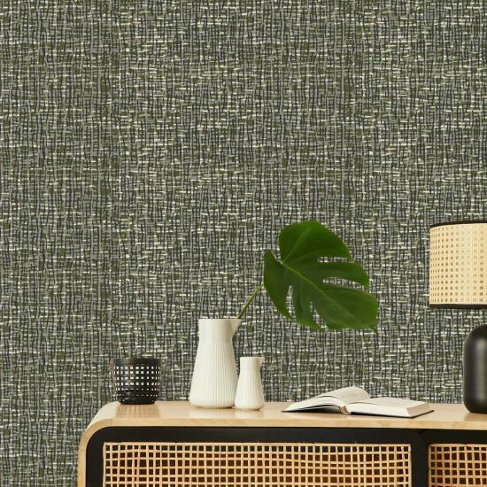 Atomic Weave Papier peint Olive Slate