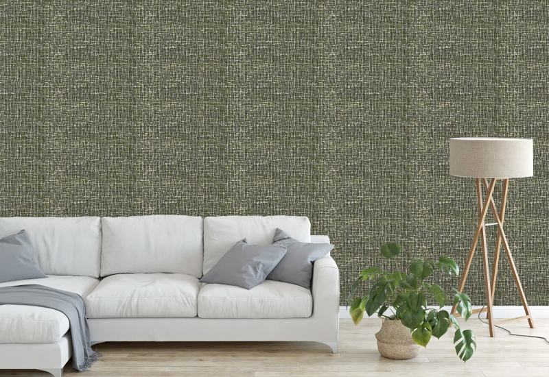 Tessuto atomico Carta da parati Olive Slate
