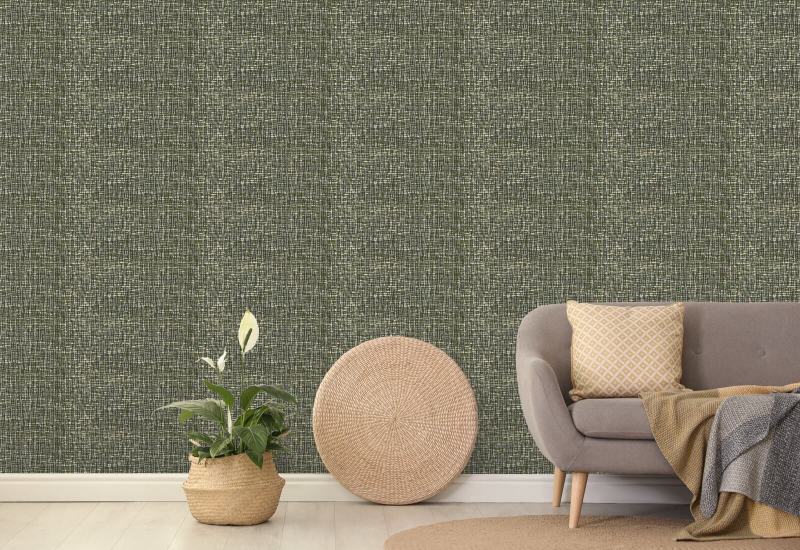 Atomic Weave Olive Slate Wallpaper