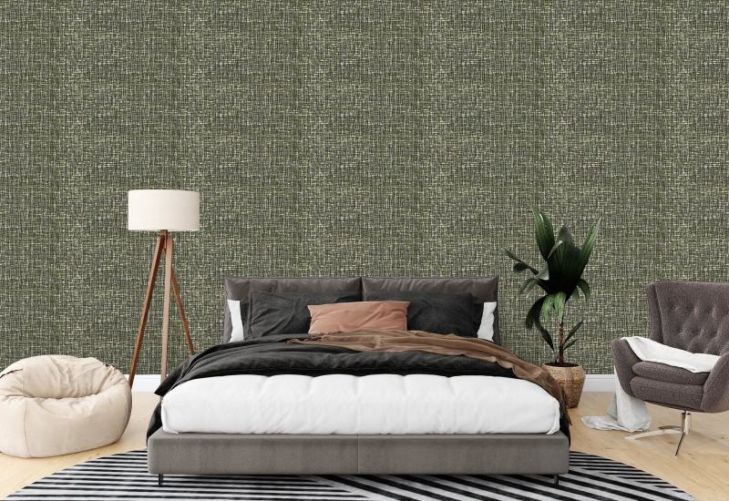 Atomic Weave Olive Slate Wallpaper