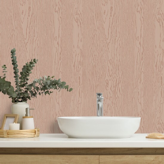 Urban Timber Clay Brown Wood Wallpaper