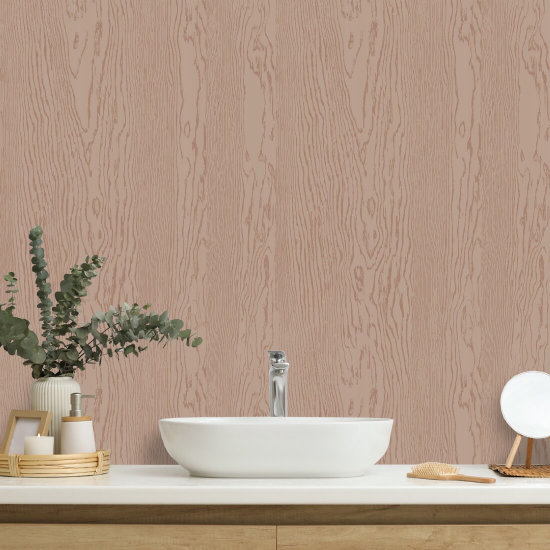 Urban Timber Clay Brown Wood Wallpaper