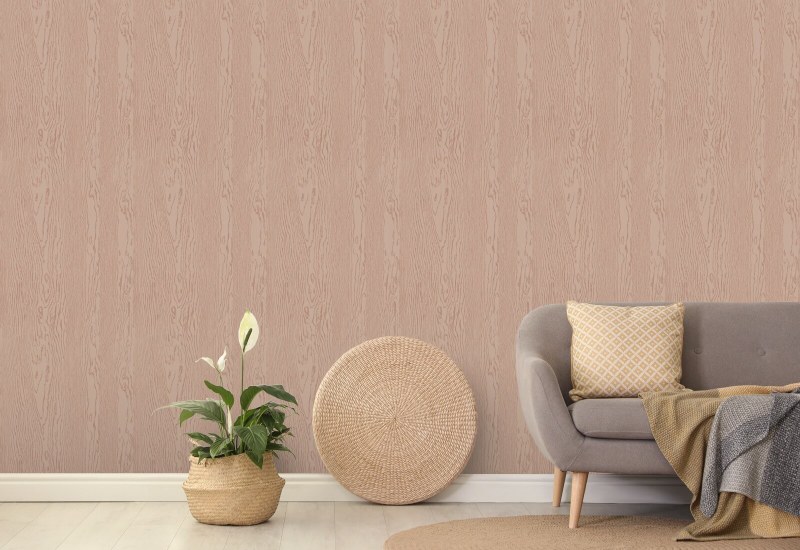 Urban Timber Clay Brown Wood Wallpaper