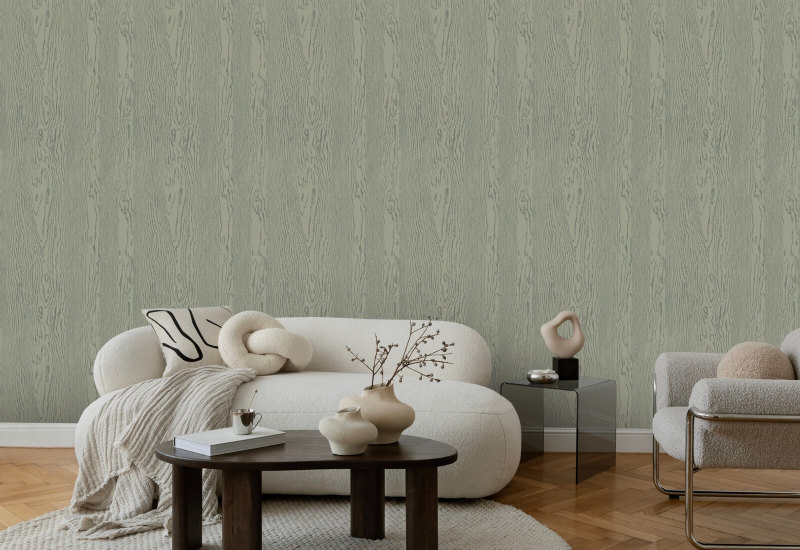 Madera urbana Papel pintado de madera verde salvia