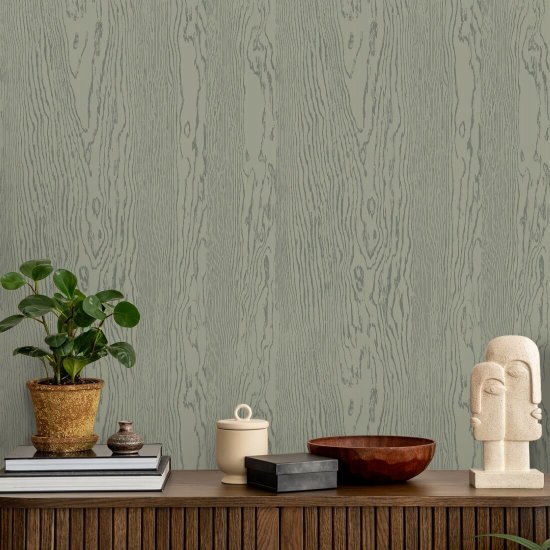 Urban Timber Sage Green Wood Wallpaper