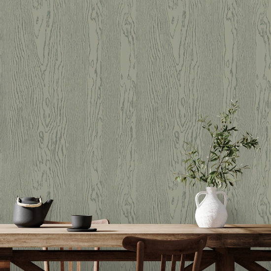 Madera urbana Papel pintado de madera verde salvia