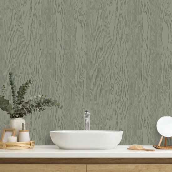 Urban Timber Sage Green Wood Wallpaper