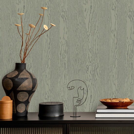 Urban Timber Sage Green Wood Wallpaper