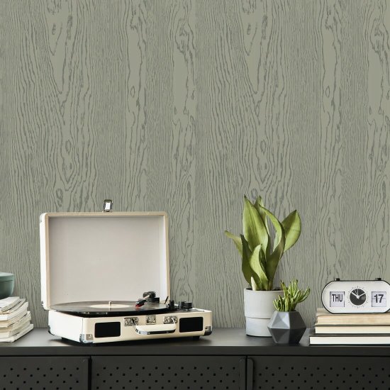 Urban Timber Sage Green Wood Wallpaper