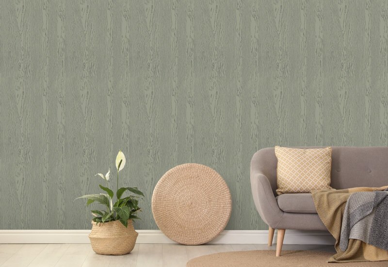 Urban Timber Sage Green Wood Wallpaper