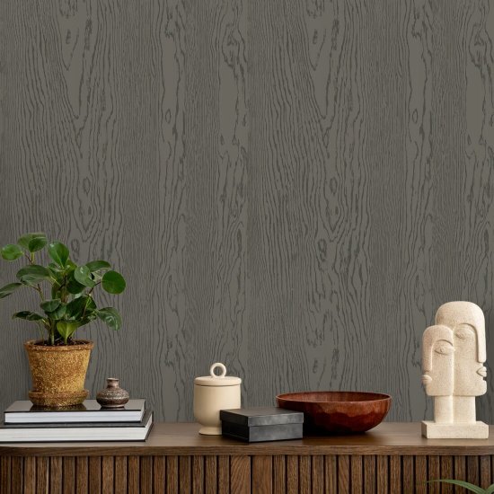 Urban Timber Dark Oak Wood Wallpaper