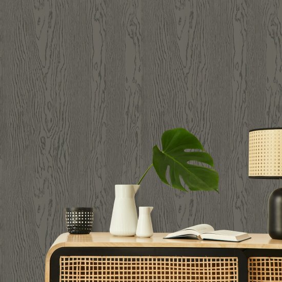 Urbanes Holz Tapete aus dunklem Eichenholz