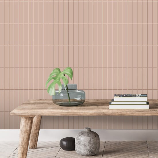 Tall Tiles Soft Blush Wallpaper