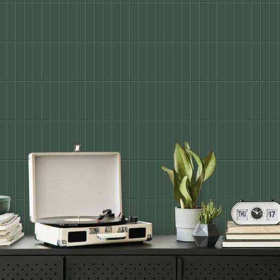 Hoge tegels Bosgroen behang
