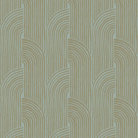 Woven Arcs Golden Blue Wallpaper