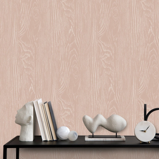 Faux Bois Woodgrain Carta da parati Blush Wood