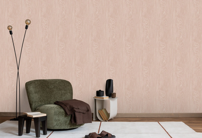 Grain de bois Faux Bois Papier peint Blush Wood