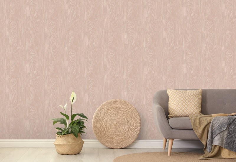 Faux Bois Woodgrain Blush Wood Wallpaper