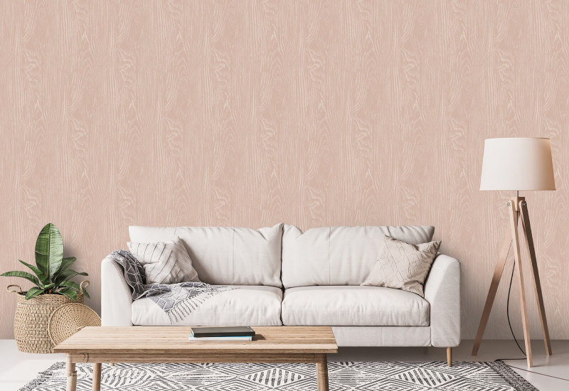 Faux Bois Woodgrain Blush Wood Wallpaper
