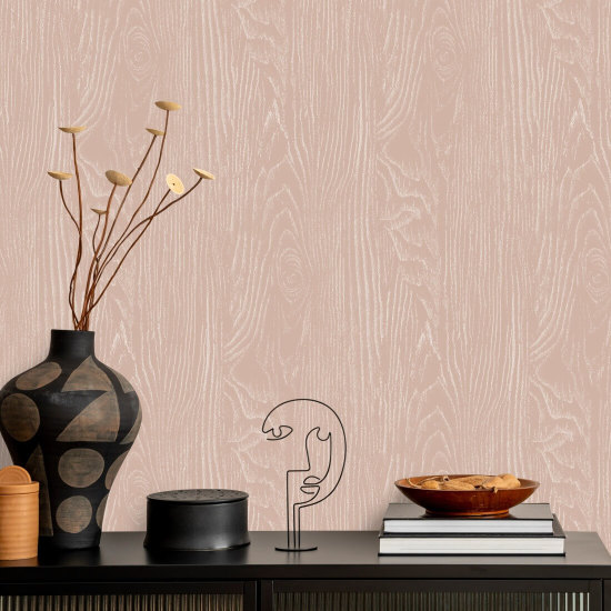 Holzmaserung in Holzoptik Tapete Blush Wood