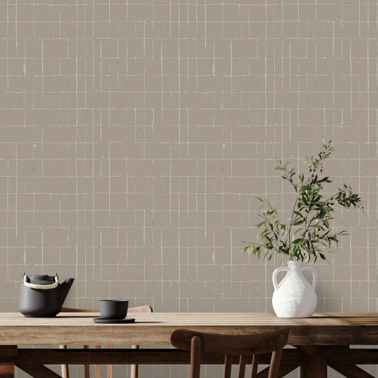 Gebrochenes Gitter Tapete Earthen Beige