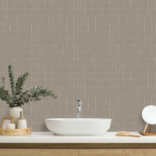 Rejilla fracturada Papel pintado Earthen Beige