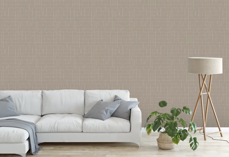 Murtunut ruudukko Earthen Beige Taustakuva