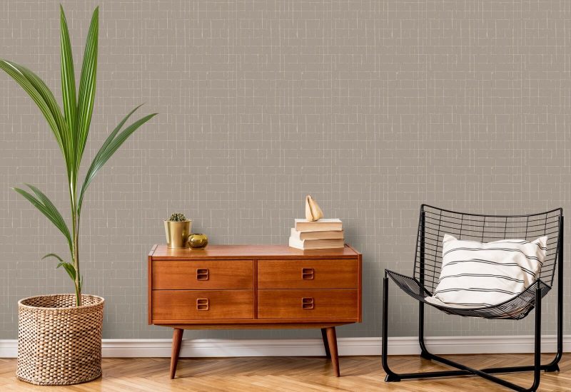 Grille fracturée Papier peint Earthen Beige