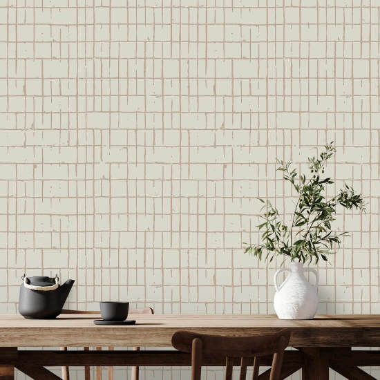 Murtunut ruudukko Sunset Cream Taustakuva