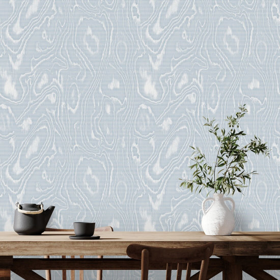 Burlwood Carta da parati in legno grigio blu