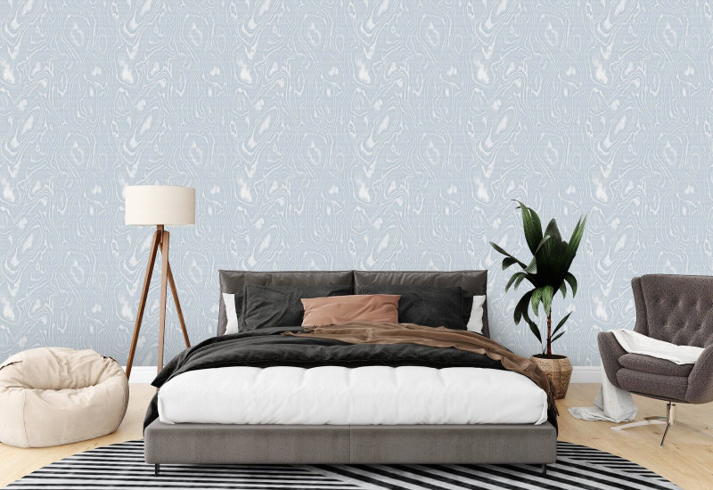 Burlwood Papier peint en bois bleu gris