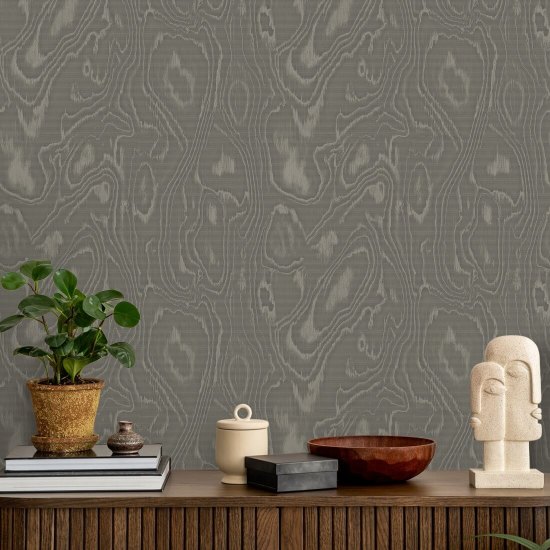 Burlwood Papier peint en bois gris brun