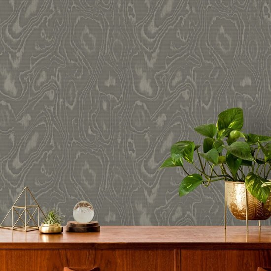 Burlwood Carta da parati in legno grigio marrone
