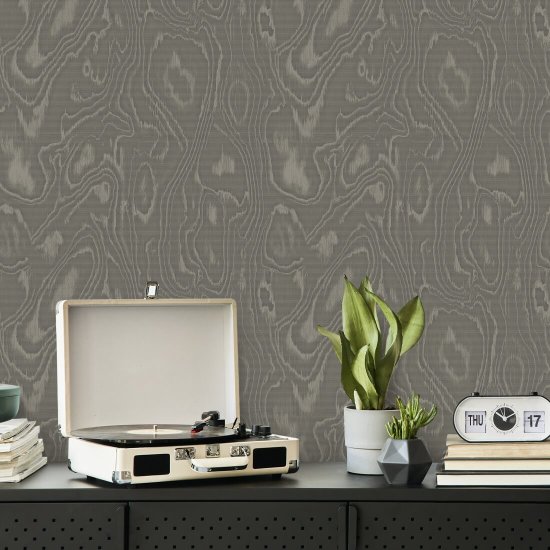 Burlwood Carta da parati in legno grigio marrone