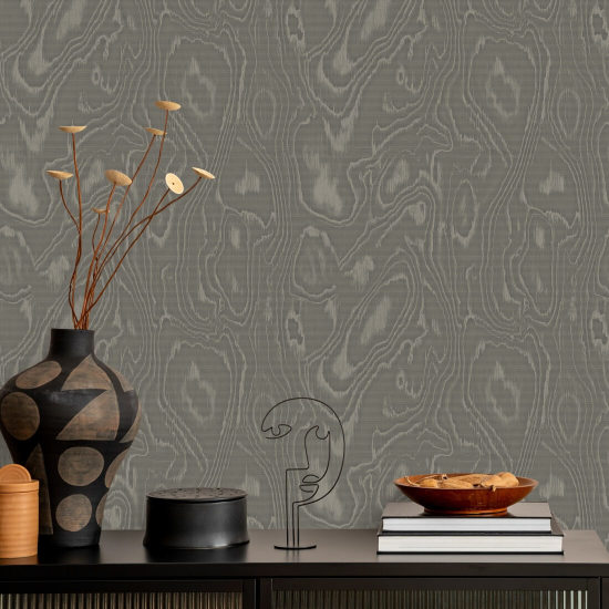 Burlwood Papel pintado de madera marrón gris