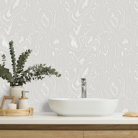 Burlwood Gray White Wood Wallpaper