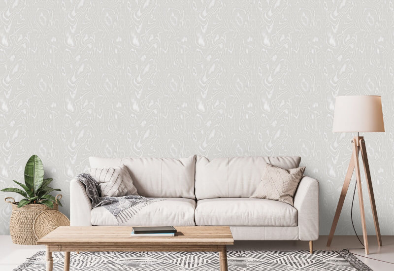 Burlwood Papel pintado de madera blanca gris