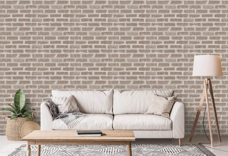 Bucktown Faded Clay Brick Wallpaper