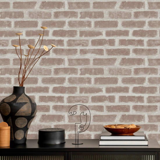 Bucktown Faded Clay Brick Wallpaper