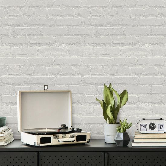 Painted White Brick Wallpaper 