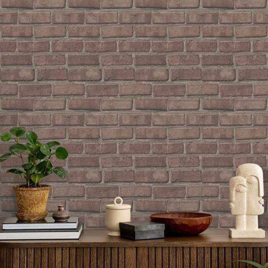 Pulaski Dusty Red Brick Wallpaper