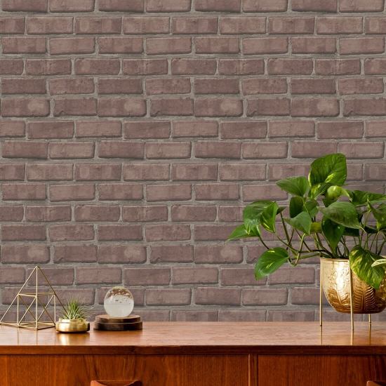 Pulaski Dusty Red Brick Wallpaper